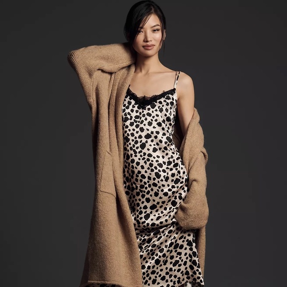 NWT By Anthropologie V-Neck Open-Back Slip Midi Dress Sz XS - Picture 4 of 11